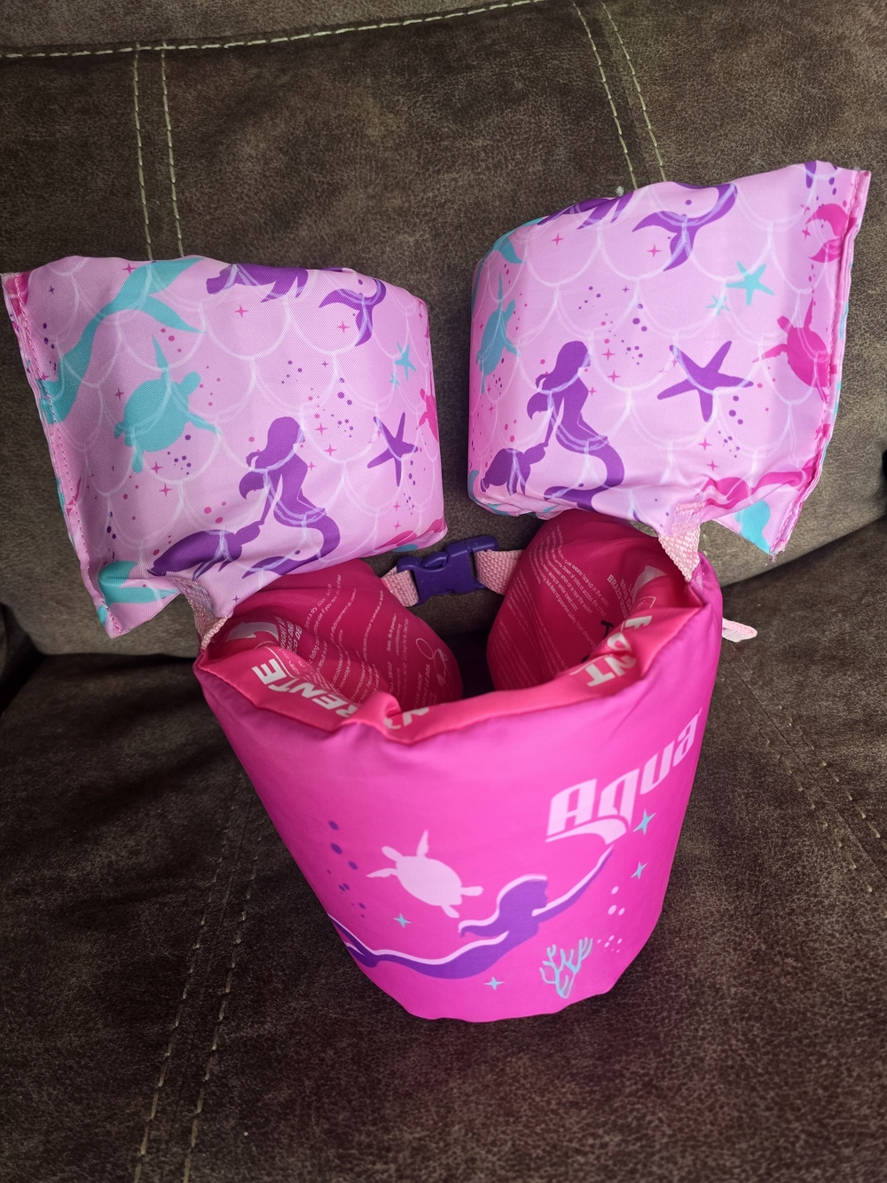 Kids Pink Mermaid Swim Vest Arm Float Set